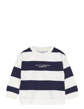 Striped Cotton-Blend Sweatshirt T-shirts Long-sleeved T-shirts Multi/mønstret Mango*Betinget Tilbud