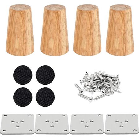 4 puinen huonekalujalkaa, 12 cm:n sohvanjalat, kahvi