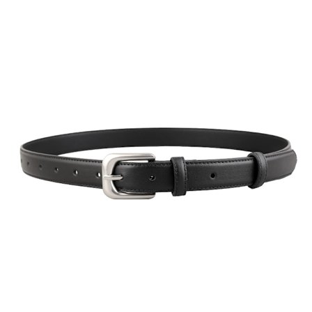 Äkta läder dam bälte (svart, 100 cm)