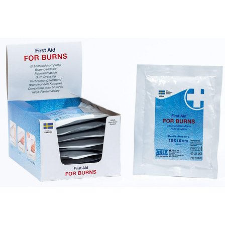 AKLA Brännskadekompress For burns 10x10cm 10/fp - Lyreco - Skyddsutrustning - Första Hjälpen - Brännskada