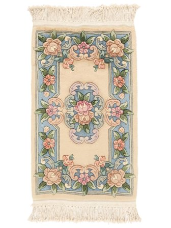 Handknuten Kina 90 Line Matta 60X90 Beige/Brun