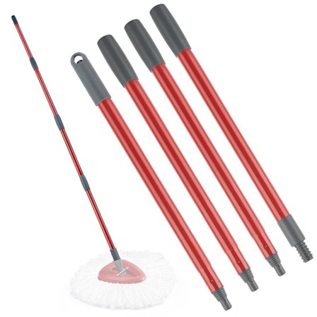 Spinmop-handtag Ersättning Kompatibel med O-Ceda Spinmop och Hink, 4-Delar 30" till 58" Mop Ersättningshandtag, Mop-pinne för Golvrengöring -GSLA