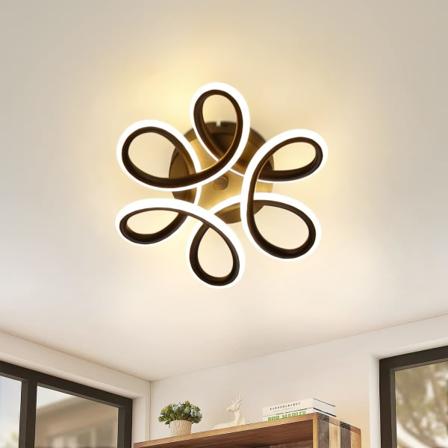 LED Loftlampe Sort Lille Entrélampe 30W Køkkenlampe Moderne Varmt Hvid Soveværelseslampe 3000K Geometri Designlampe