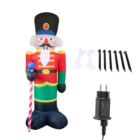 Juleluftmodel Opblæsbar Julemandssoldat Dekoration Blæs Julemand Opblæsbar Gummibåd Til Indendørs Udendørs 220‐240V