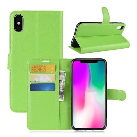 iPhone Xr Liitsihedelmä Jyväinen Lompakko Suojakotelo Synteetti Nahasta - Vihreä