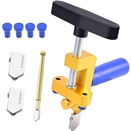 Manuel fliseskærer, 2-i-1 ss fliseskærer, manuel bræktang med 3,15 mm wolframstålklinge, håndværktøj til skæring af ss, spejle og zed-fliser