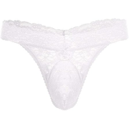 2025 Senaste Modell Herr Snörning Volang Sissy Stringtrosor Transparent Mesh Bikini Trosor T-rygg G-string Underkläder