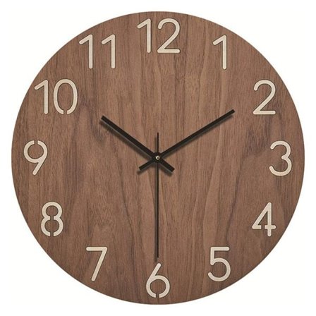 Analog Väggklocka 30cm - Trä