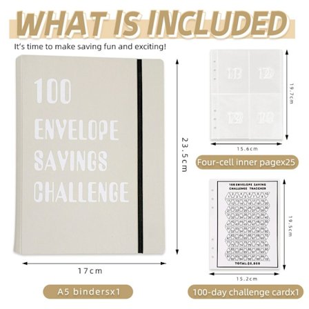 Binder Budget Planlægning Notesbog Finansplan Konvolut BEIGE