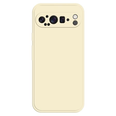 Google Pixel 9 Pro XL flexibelt fodral med rakt kantskydd Telefonskal - Beige
