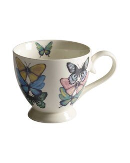 Tekopp med håndtegnet motiv Sommerfugl 1-pk Hvit