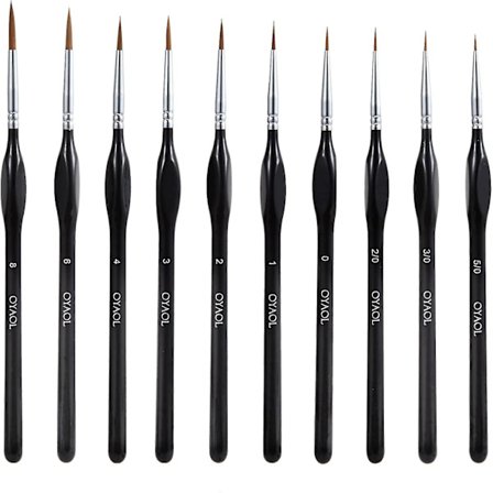 10 kappaleen yksityiskohtainen maalausharjasarja - Ensiluokkaiset pienoismallimaalausharjat, hienot yksityiskohtaiset maalausharjat Warhammer 40k 