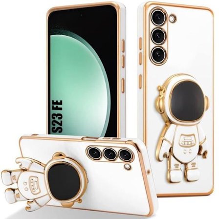 Coque Antichoc - BOOLING - för Samsung Galaxy S23 FE - Silikon - Astronautstöd - Vit