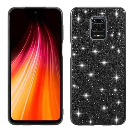 Glitter Xiaomi Redmi Note 9 Pro Max / 9 Pro / 9s Suojakotelo - Musta