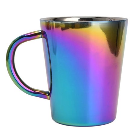 300 ml rostfritt stål kaffekopp med handtag färgglad isolerad kaffemugg dubbelskiktat vattenkopp