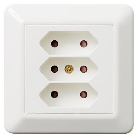 Elko EKO03854 Stikkontakt innfelt, 3-veis Euro, Strømbrytere & vegguttak