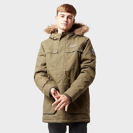 Berghaus Kids Fourstones isolerad vattentät lätt huvaparka, Khaki