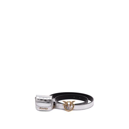 Pinko, `Brevis` 2 Cm Belt Szary, Kobieta, Rozmiar: S