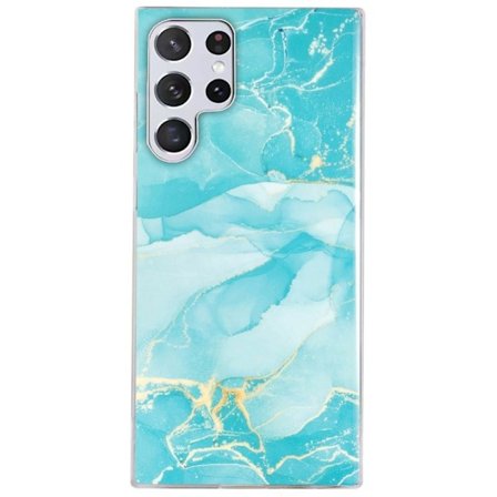 Marmormotiv Samsung Galaxy S22 Ultra skal - Grön
