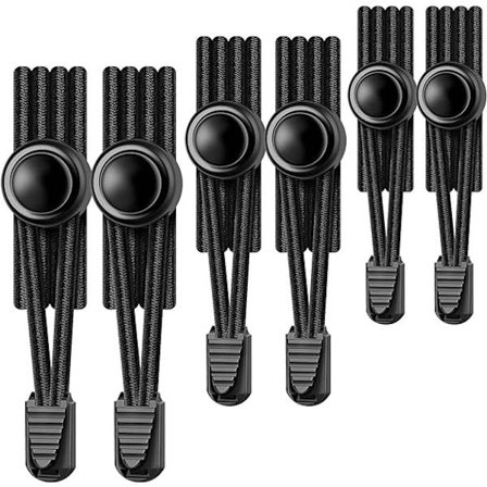 3 st svarta 120 cm elastiska skosnören, inga slipsnören, en storlek för