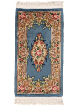 Tapis Chinois 90 Line 69X122 Marron/Bleu Foncé (Laine, Chine)