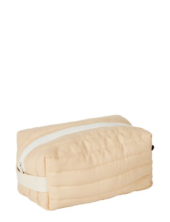 Quilted Toiletry Bag - Wheat Coral Fabelab