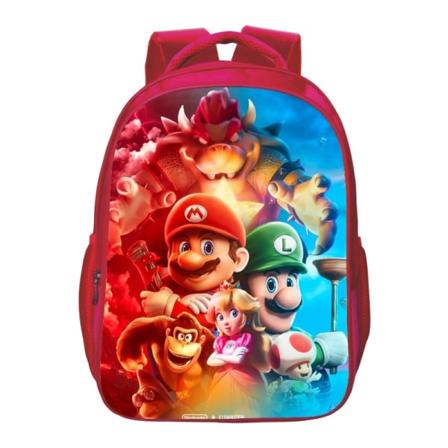 Super Mario ryggsekk Anime Kids skoleveske Blue