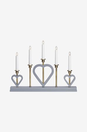 Markslöjd - MELISSA Lysestake 5L - Grå - Adventsstaker - Fra Homeroom