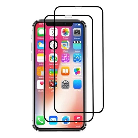 iPhone 12/12 Pro - 2-Pack Heltäckande Skärmskydd i Härdat Glas