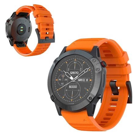 Garmin Fenix 6X Pro / 6X silikoninen kellonauha - Oranssi