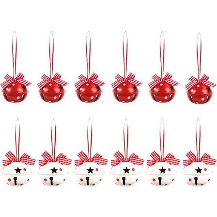 Jul Klocka, 12-bit Metal Klokker, Bjælde Vedhæng Ornam