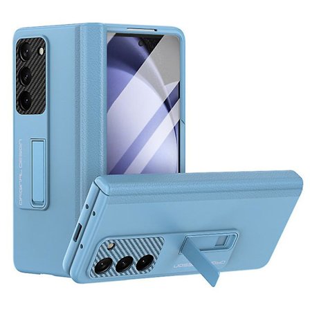 Z Fold 5 Case, Pu Case Kompatibel Samsung Galaxy Z Fold 5 med skärmskydd och stöttålig