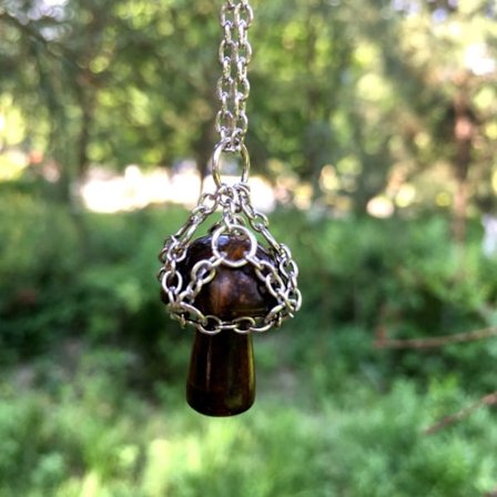 Crystal Holder Cage Necklace Crystal Net Metal Halsband TIGER