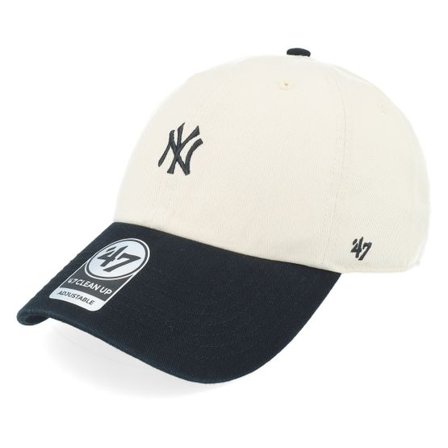 47 Brand - MLB Beige unconstructed Keps - New York Yankees Base Runner TT Clean Up Natural/Black Dad Cap @ Hatstore