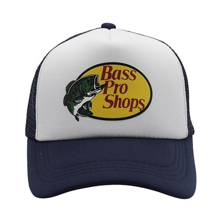 Bass Pro Shops Utendørscaps Truckercaps med Mesh - Herre og Dame One Size Fits All Snapback-lukking - Perfekt for Jakt & Fiske - Perfekt Marineblå
