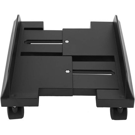 Avtagbar Justerbar Datorhöljesfäste Datorvagn med Hjul Serverbricka Hyllplan med Broms (Svart)