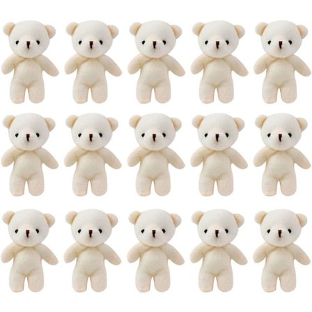 18 stk. Mini Teddybjørner Plysjleker Små Teddybjørner Dukker Myke Små Plysjleker for DIY Valentinsdag Bursdag Bryllupsfest Gaveposer