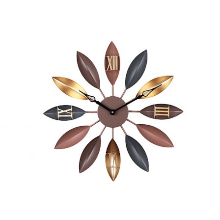 Stor väggklocka i metall, pendel, väggmonterad, tyst, 58 cm