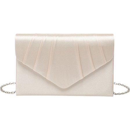 Claire Champagne Skulderveske, Aftenveske, Clutch, Avtakbar Skulderkjede, Dameveske Champagne