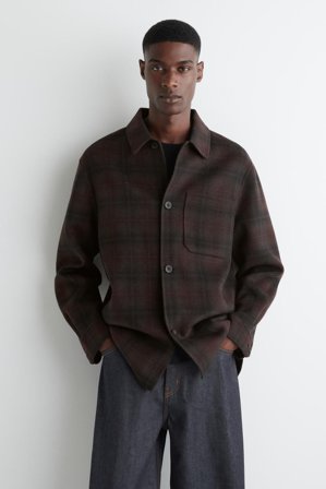 COS Men's Double-Faced Wool Overshirt in Red