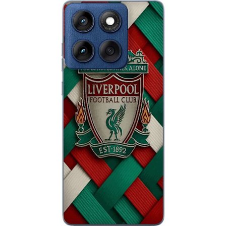 Kompatibel Mobilcover til Motorola Edge 60 Liverpool Football Club-emblem med You'll Never Walk Alone i kraftigt grafisk design for passionerede fodbo