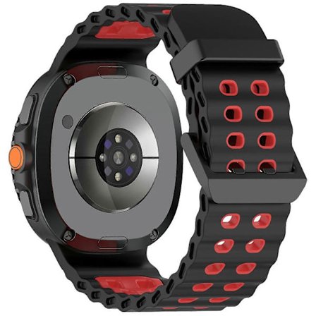 Silikonarmband för Samsung Galaxy Watch8 44mm 40mm Watch8 Classic 46mm Dubbelfärgat Ersättningsarmband S [DB]