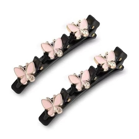 2 st satin tyg hårband, söt fjäril hårklämma, mode flätad hårklämma för kvinnor flickor