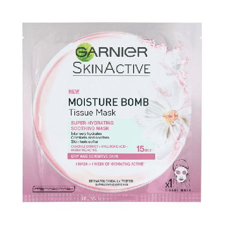 Garnier Skin Active Moisture Bomb Tissue Mask (Pink) Face Care Ansiktsmask & peeling Dam Rosa ONESIZE