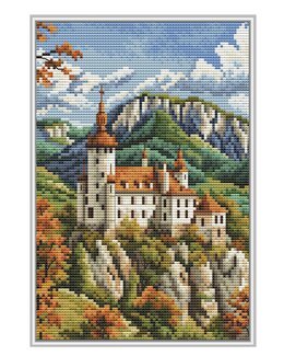 Kirjontapakkaus Taulu Satujen linna