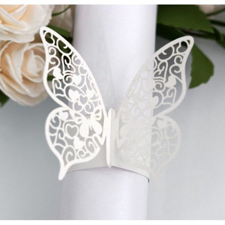 50 x (Vita) Fjärilservettringar, Pärlemorservettringar, fo