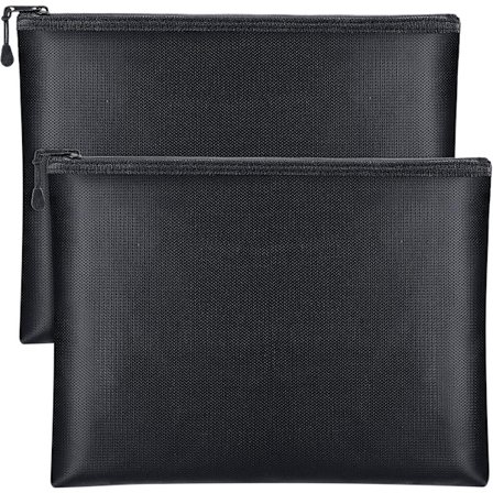 Brandsikker Dokumentpose - 2 Pak - Brandsikker og Vandtæt Lynlåspung til Kontanter - Brandsikre Dokumentposer