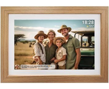 Denver Frameo 10.1” digital Wi-Fi photoframe - Light wood - 10,1" digital fotoram med bildspelsfunktion