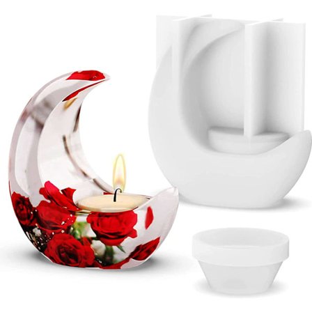 Harpiks lysestakeformer Silikonform Måneform Lysestakeform