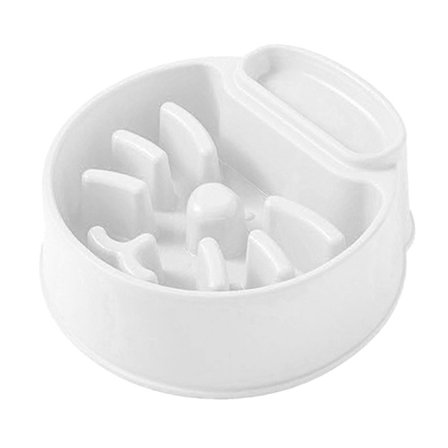 Farvet Praktisk Anti-Kvælningsmadskål til Kat og Hund, Langsom Spisning, Hjem, Hvid